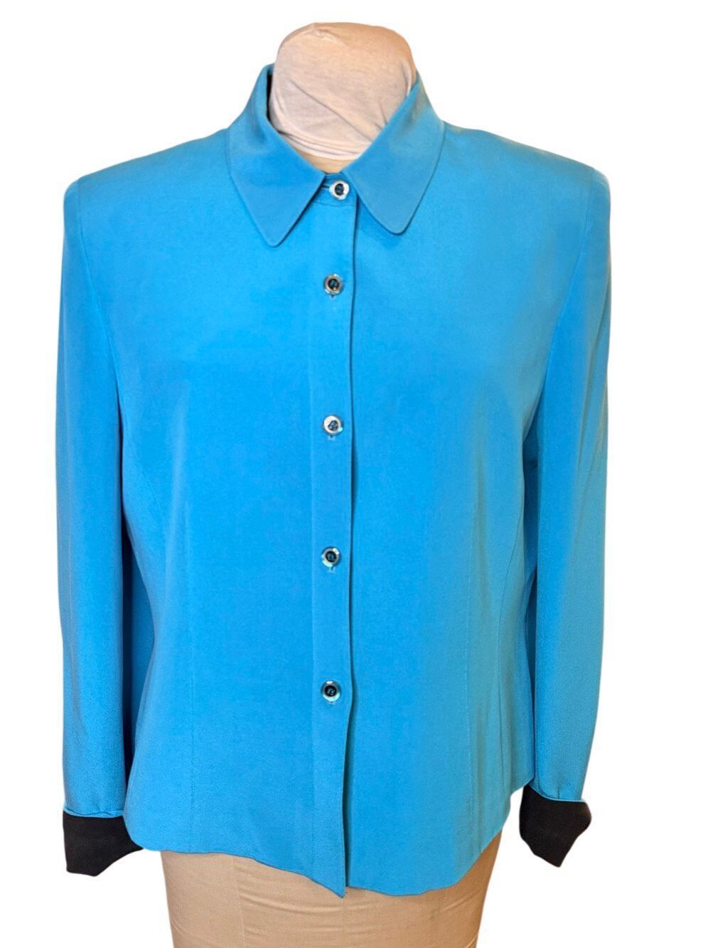 Kasper Silk Button Front Lightweight Blazer Jacket Sz.16 Corporate Office Profes
